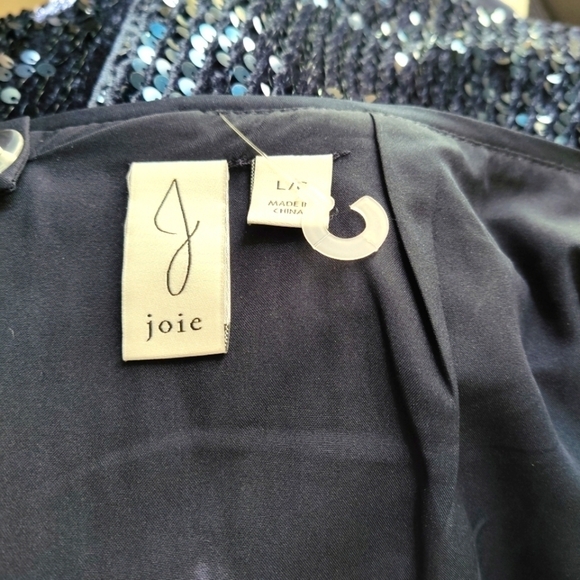 Joie Sequin Mini Skirt Navy Blue L NWOT NEW - Picture 4 of 6